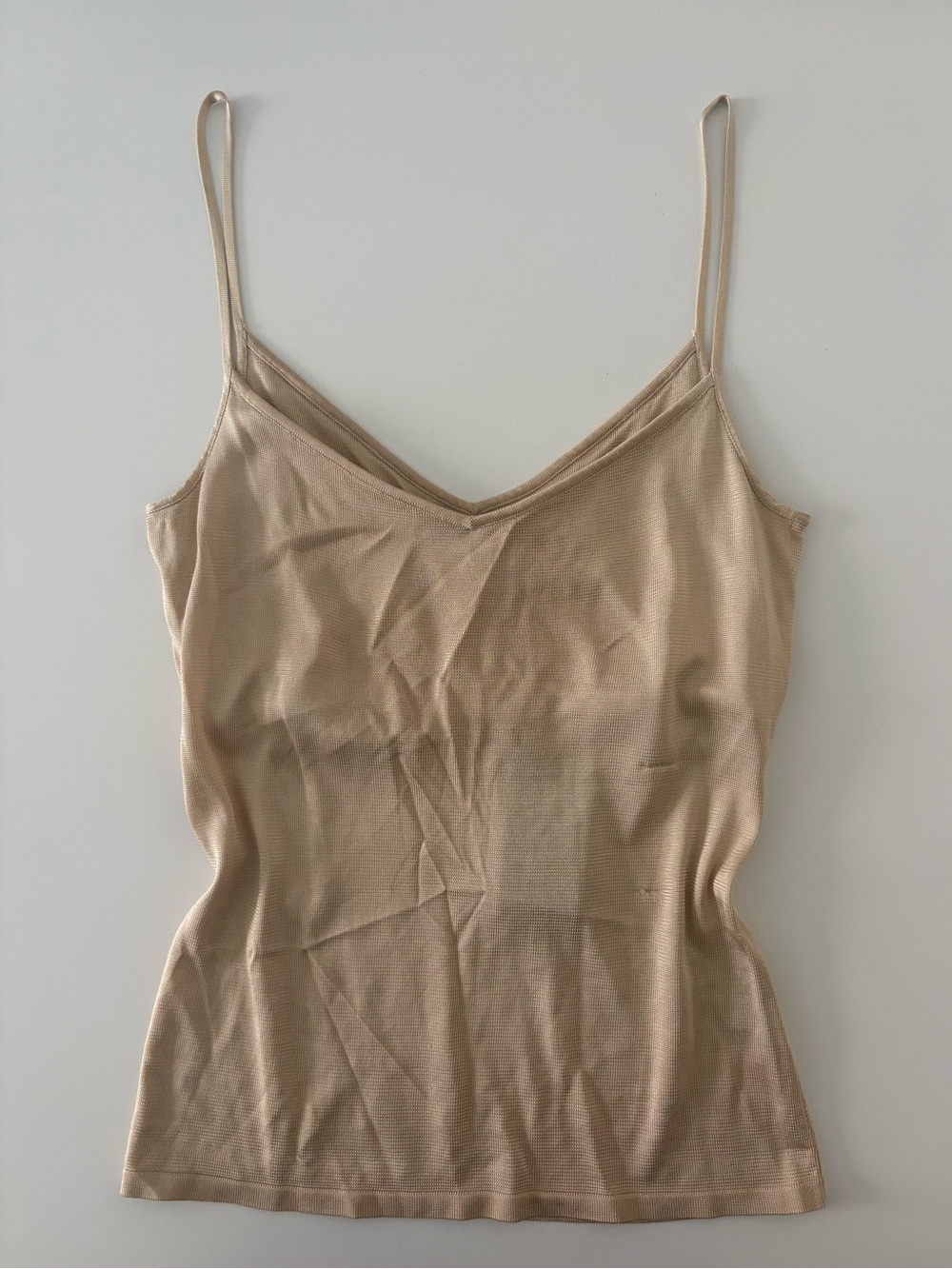NWT $295 Ralph Lauren Black Label 100% Silk Gold Tank Top Medium